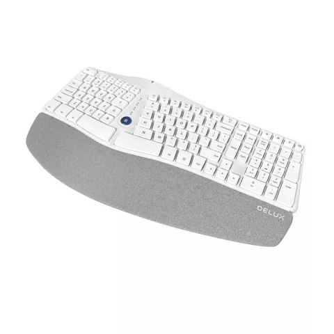 Delux Ergonomiczna klawiatura bezprzewodowa Delux GM901D BT+2.4G (biała) Delux Ergonomiczna klawiatura bezprzewodowa Delux GM901D BT+2.4G (biała)