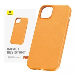 Baseus Etui na telefon iPhone 15 Plus Baseus Fauxther Series (Pomarańczowy)