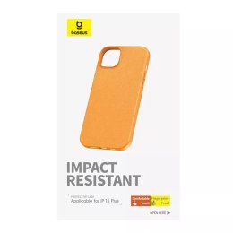 Baseus Etui na telefon iPhone 15 Plus Baseus Fauxther Series (Pomarańczowy)