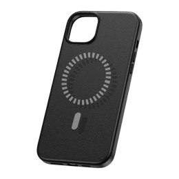 Baseus Magnetyczne Etui na telefon iPhone 15 Plus Baseus Fauxther Series (Czarne)