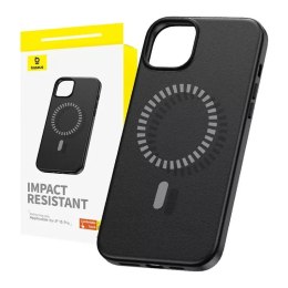 Baseus Magnetyczne Etui na telefon iPhone 15 Pro Baseus Fauxther Series (Czarne)