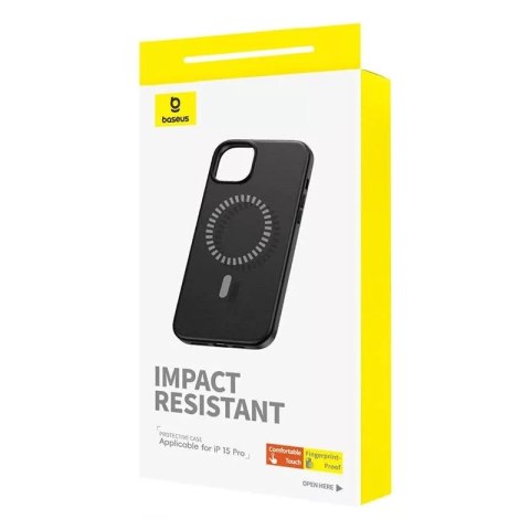 Baseus Magnetyczne Etui na telefon iPhone 15 Pro Baseus Fauxther Series (Czarne) Baseus Magnetyczne Etui na telefon iPhone 15 Pro Baseus Fauxther Series (Czarne)