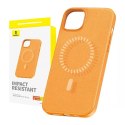 Baseus Magnetyczne Etui na telefon iPhone 15 Pro Baseus Fauxther Series (Pomarańczowe)