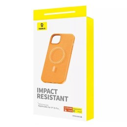 Baseus Magnetyczne Etui na telefon iPhone 15 Pro Baseus Fauxther Series (Pomarańczowe)