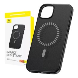 Baseus Magnetyczne Etui na telefon iPhone 15 Pro Max Baseus Fauxther Series (Czarne)