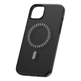 Baseus Magnetyczne Etui na telefon iPhone 15 Pro Max Baseus Fauxther Series (Czarne)