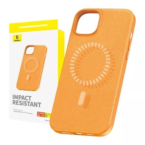 Baseus Magnetyczne Etui na telefon iPhone 15 Pro Max Baseus Fauxther Series (Pomarańczowe) Baseus Magnetyczne Etui na telefon iPhone 15 Pro Max Baseus Fauxther Series (Pomarańczowe)