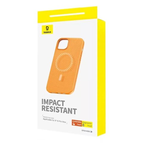 Baseus Magnetyczne Etui na telefon iPhone 15 Pro Max Baseus Fauxther Series (Pomarańczowe) Baseus Magnetyczne Etui na telefon iPhone 15 Pro Max Baseus Fauxther Series (Pomarańczowe)