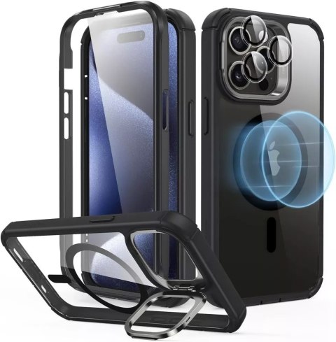 ESR Etui ESR Armor Tough Kickstand Halolock Magsafe do Apple iPhone 15 Pro Clear/Black ESR Etui ESR Armor Tough Kickstand Halolock Magsafe do Apple iPhone 15 Pro Clear/Black