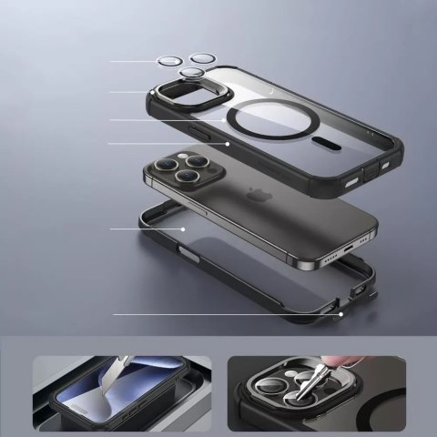 ESR Etui ESR Armor Tough Kickstand Halolock Magsafe do Apple iPhone 15 Pro Clear/Black ESR Etui ESR Armor Tough Kickstand Halolock Magsafe do Apple iPhone 15 Pro Clear/Black