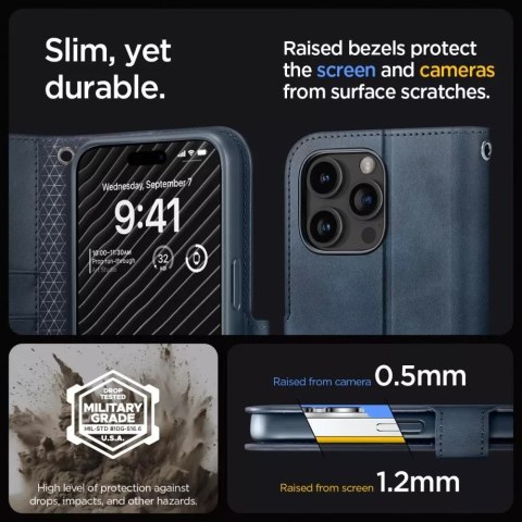 Spigen Etui Spigen Wallet "S" Pro do Apple iPhone 15 Pro Navy Spigen Etui Spigen Wallet "S" Pro do Apple iPhone 15 Pro Navy