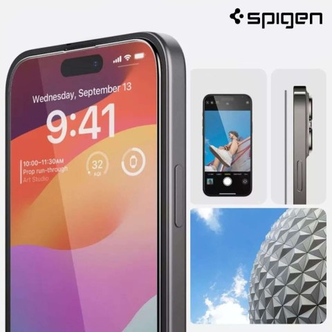 Spigen Szkło hartowane do iPhone 15 Plus / 16 Plus Spigen Glas.TR "EZ FIT" przezroczyste z czarną ramką na ekran telefonu Spigen Szkło hartowane do iPhone 15 Plus / 16 Plus Spigen Glas.TR "EZ FIT" przezroczyste z czarną ramką na ekran telefonu