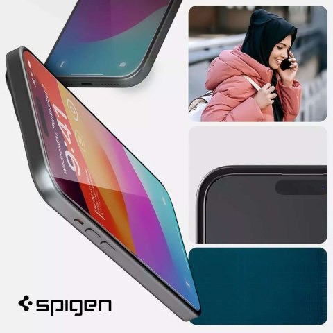 Spigen Szkło hartowane do iPhone 15 Plus / 16 Plus Spigen Glas.TR "EZ FIT" przezroczyste z czarną ramką na ekran telefonu Spigen Szkło hartowane do iPhone 15 Plus / 16 Plus Spigen Glas.TR "EZ FIT" przezroczyste z czarną ramką na ekran telefonu