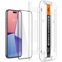 Spigen Szkło hartowane do iPhone 15 Plus / 16 Plus Spigen Glas.TR "EZ FIT" przezroczyste z czarną ramką na ekran telefonu