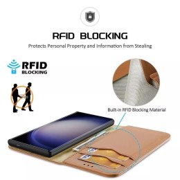 Dux Ducis Etui DUX DUCIS Hivo - skórzane etui portfelik do Samsung Galaxy S24 Plus brązowe