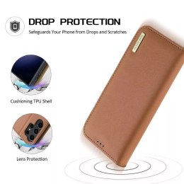 Dux Ducis Etui DUX DUCIS Hivo - skórzane etui portfelik do Samsung Galaxy S24 Plus brązowe