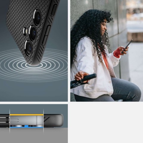 Spigen Etui do Samsung Galaxy S24+ Plus Spigen Liquid Air Case obudowa plecki czarne matowe Matte Black Spigen Etui do Samsung Galaxy S24+ Plus Spigen Liquid Air Case obudowa plecki czarne matowe Matte Black