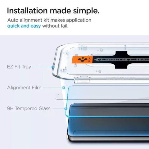 Spigen 2x Szkło hartowane do Samsung Galaxy S24+ Plus S25+ Plus Spigen Glas.TR "EZ FIT" Clear 2-Pack z ramką do montażu Spigen 2x Szkło hartowane do Samsung Galaxy S24+ Plus S25+ Plus Spigen Glas.TR "EZ FIT" Clear 2-Pack z ramką do montażu