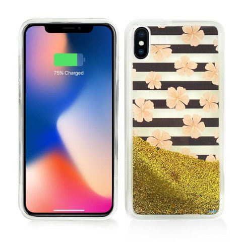 Zizo Liquid Glitter Star Case - Etui iPhone X (Pink Flowers) Zizo Liquid Glitter Star Case - Etui iPhone X (Pink Flowers)
