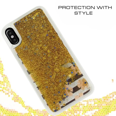 Zizo Liquid Glitter Star Case - Etui iPhone X (Pink Flowers) Zizo Liquid Glitter Star Case - Etui iPhone X (Pink Flowers)