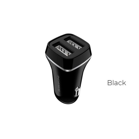 Borofone - ładowarka samochodowa 2x USB, czarny Borofone - ładowarka samochodowa 2x USB, czarny