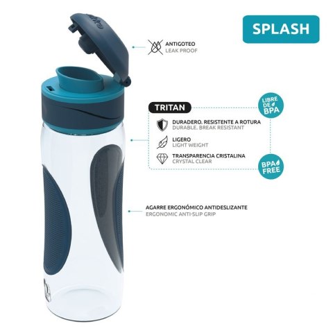 Quokka Splash - Butelka bidon na wodę z systemem szybkiego otwierania 730 ml (Carbon) Quokka Splash - Butelka bidon na wodę z systemem szybkiego otwierania 730 ml (Carbon)