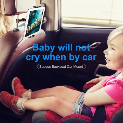 Baseus Backseat - Uniwersalny uchwyt na zagłówek dla tabletów i smartfonów (czarny) Baseus Backseat - Uniwersalny uchwyt na zagłówek dla tabletów i smartfonów (czarny)