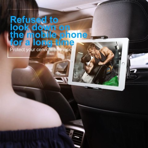 Baseus Backseat - Uniwersalny uchwyt na zagłówek dla tabletów i smartfonów (czarny) Baseus Backseat - Uniwersalny uchwyt na zagłówek dla tabletów i smartfonów (czarny)