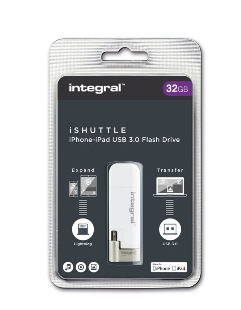 Integral iShuttle - pamięć przenośna 32 GB ze złączem USB oraz Lightning certyfikat MFi Integral iShuttle - pamięć przenośna 32 GB ze złączem USB oraz Lightning certyfikat MFi