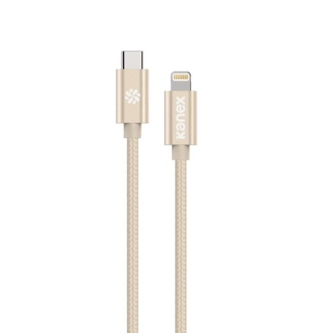Kanex DuraBraid - Kabel połączeniowy USB-C (Power Delivery) na Lightning certyfikat MFi 1,2 m (Gold) Kanex DuraBraid - Kabel połączeniowy USB-C (Power Delivery) na Lightning certyfikat MFi 1,2 m (Gold)