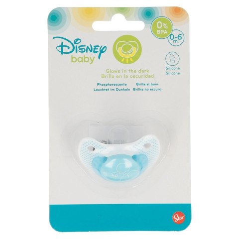 Mickey Mouse - Smoczek silikonowy w anatomicznym kształcie 0 - 6 m (świecący w ciemnośći) (niebieski) Mickey Mouse - Smoczek silikonowy w anatomicznym kształcie 0 - 6 m (świecący w ciemnośći) (niebieski)
