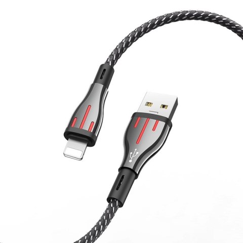 Borofone Highway - kabel połączeniowy USB do Lightning 1.2 m (czarny/szary) Borofone Highway - kabel połączeniowy USB do Lightning 1.2 m (czarny/szary)