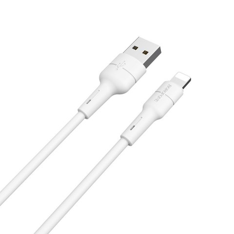 Borofone Silicone - kabel połączeniowy USB do Lightning 1m (biały) Borofone Silicone - kabel połączeniowy USB do Lightning 1m (biały)