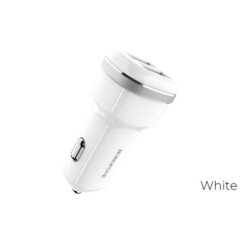 Borofone - ładowarka samochodowa 2x USB, biały Borofone - ładowarka samochodowa 2x USB, biały