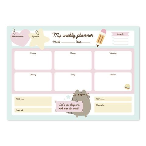 Pusheen - Planner tygodniowy z kolekcji Foodie 54 strony A3 Pusheen - Planner tygodniowy z kolekcji Foodie 54 strony A3