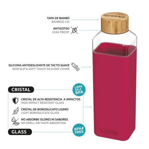 Quokka Storm - Butelka na wodę ze szkła 700 ml (Maroon) Quokka Storm - Butelka na wodę ze szkła 700 ml (Maroon)