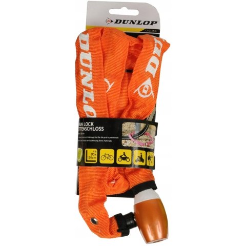 Dunlop - Zapięcie rowerowe na zamek łańcuch 120cm (Pomarańczowy) Dunlop - Zapięcie rowerowe na zamek łańcuch 120cm (Pomarańczowy)
