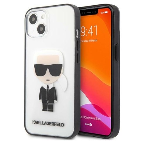 Karl Lagerfeld Ikonik Karl - Etui iPhone 13 mini (przezroczysty / czarna ramka) Karl Lagerfeld Ikonik Karl - Etui iPhone 13 mini (przezroczysty / czarna ramka)
