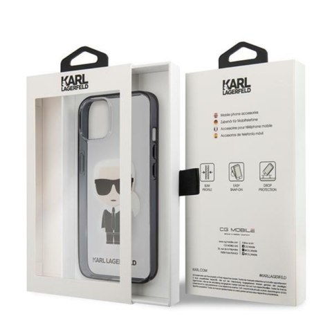 Karl Lagerfeld Ikonik Karl - Etui iPhone 13 mini (przezroczysty / czarna ramka) Karl Lagerfeld Ikonik Karl - Etui iPhone 13 mini (przezroczysty / czarna ramka)