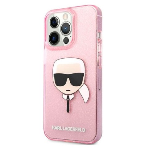Karl Lagerfeld Karl's Head Glitter - Etui iPhone 13 Pro Max (różowy) Karl Lagerfeld Karl's Head Glitter - Etui iPhone 13 Pro Max (różowy)