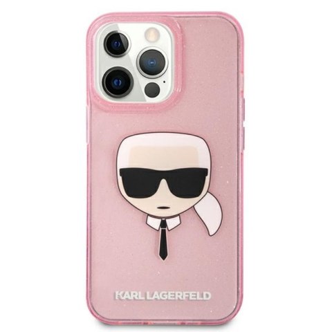 Karl Lagerfeld Karl's Head Glitter - Etui iPhone 13 Pro Max (różowy) Karl Lagerfeld Karl's Head Glitter - Etui iPhone 13 Pro Max (różowy)