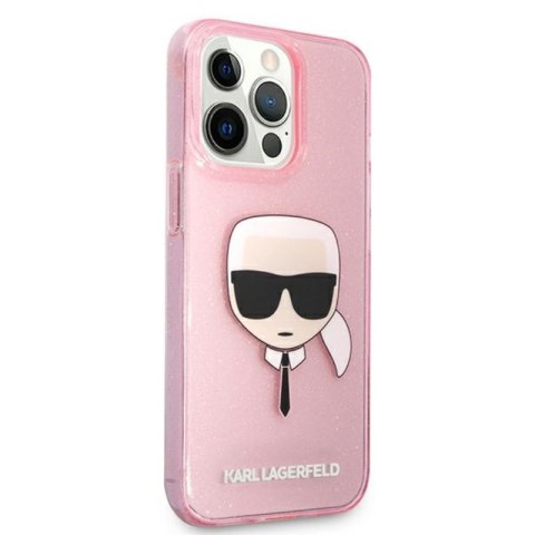 Karl Lagerfeld Karl's Head Glitter - Etui iPhone 13 Pro Max (różowy) Karl Lagerfeld Karl's Head Glitter - Etui iPhone 13 Pro Max (różowy)