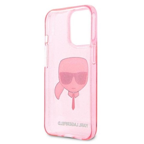 Karl Lagerfeld Karl's Head Glitter - Etui iPhone 13 Pro Max (różowy) Karl Lagerfeld Karl's Head Glitter - Etui iPhone 13 Pro Max (różowy)