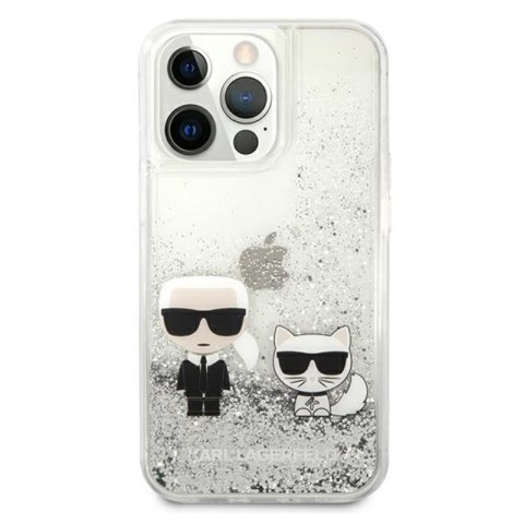 Karl Lagerfeld Liquid Glitter Karl & Choupette - Etui iPhone 13 Pro (srebrny) Karl Lagerfeld Liquid Glitter Karl & Choupette - Etui iPhone 13 Pro (srebrny)