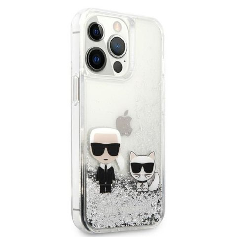 Karl Lagerfeld Liquid Glitter Karl & Choupette - Etui iPhone 13 Pro (srebrny) Karl Lagerfeld Liquid Glitter Karl & Choupette - Etui iPhone 13 Pro (srebrny)