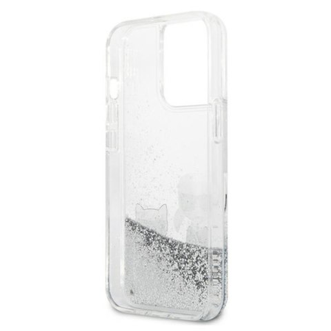 Karl Lagerfeld Liquid Glitter Karl & Choupette - Etui iPhone 13 Pro (srebrny) Karl Lagerfeld Liquid Glitter Karl & Choupette - Etui iPhone 13 Pro (srebrny)