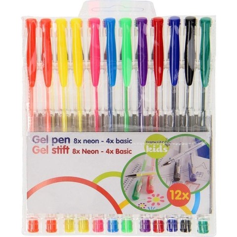 Topwrite - Zestaw długopisow żelowych (8 neonowych + 4 standardowe) Topwrite - Zestaw długopisow żelowych (8 neonowych + 4 standardowe)