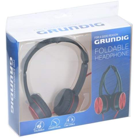 Grundig - Składane słuchawki nauszne (czerwony) Grundig - Składane słuchawki nauszne (czerwony)