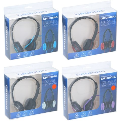 Grundig - Składane słuchawki nauszne (czerwony) Grundig - Składane słuchawki nauszne (czerwony)