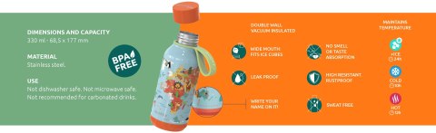 Quokka Solid Kids with strap - Butelka termiczna ze stali nierdzewnej 330 ml z paskiem (Jungle) Quokka Solid Kids with strap - Butelka termiczna ze stali nierdzewnej 330 ml z paskiem (Jungle)